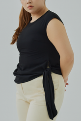 Side Drape Self-Tie Knot Top